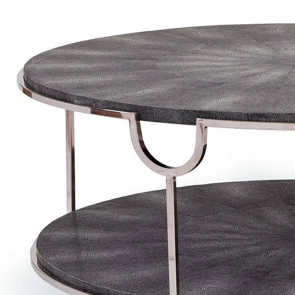 Vogue Shagreen Table Charcoal Nickel Regina Andrew